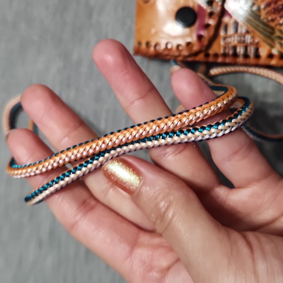 Handmade Indian Tooled Leather Crossbody Mini Clutch Purse Satchel Handbag - Picture 5 of 11